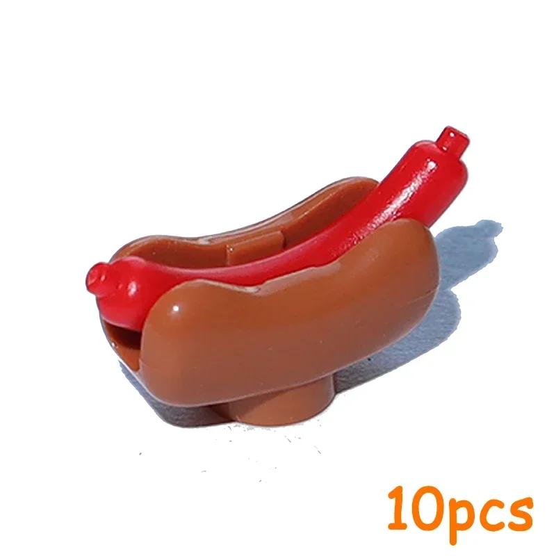 Non-Toxic Moc Food Accessories Fish Egg Bread Pizza Chocolate Fruit Carrot Hamburger Chips Chicken Bottle Bricks Building Blocks Toys