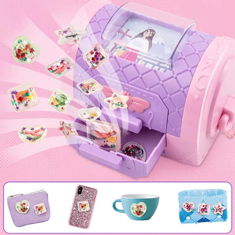 24Pcs DIY Girl Princess Bag Sticker Maker Handmade Craft Toys Party Game Favor Handmade Creative 3D Sticker Machine For Children