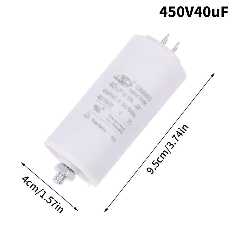 Cbb60 Starting Capacitor 6Uf~100Uf Motor Capacitor 50 / 60Hz 450Vac With M8 Screw For Electric Motor/Washing Machine