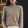 2026 AW Women's High Neck Plain Knit Cashmere Sweater Base Layer