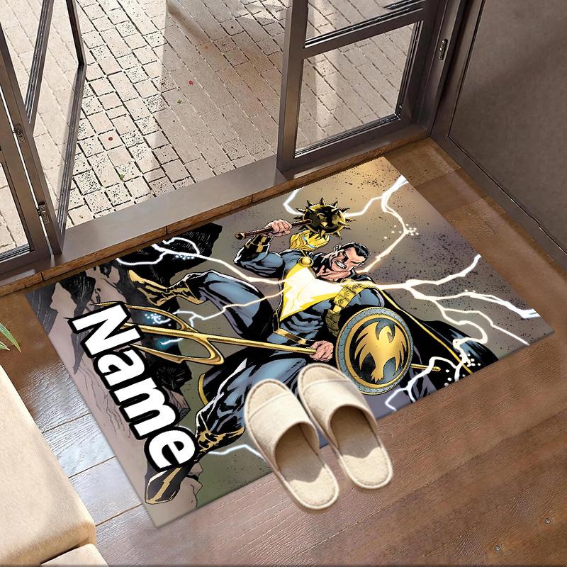 Custom Name Personalized Black Adam Print Carpet, Versatile Home Decor Rug, for Playroom, Apartment, Balcony, Entryway, Hallway Gift