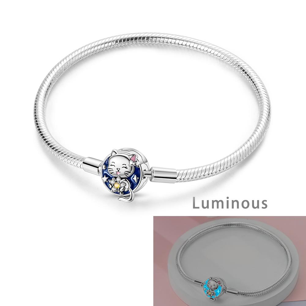 copper Plated Authentic 1720CM Bangle Bow Tie Cat Heart Zircon Bracelets Compatible With Do It Yourself Charm Bead Charms Birthday Jewellery Gifts