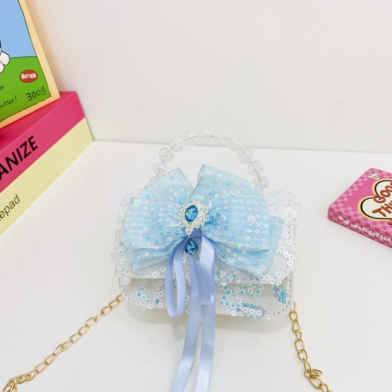 Bag Trendy Crossbody For Kids With Elegant Bow Design And Colorful Sequined Finish