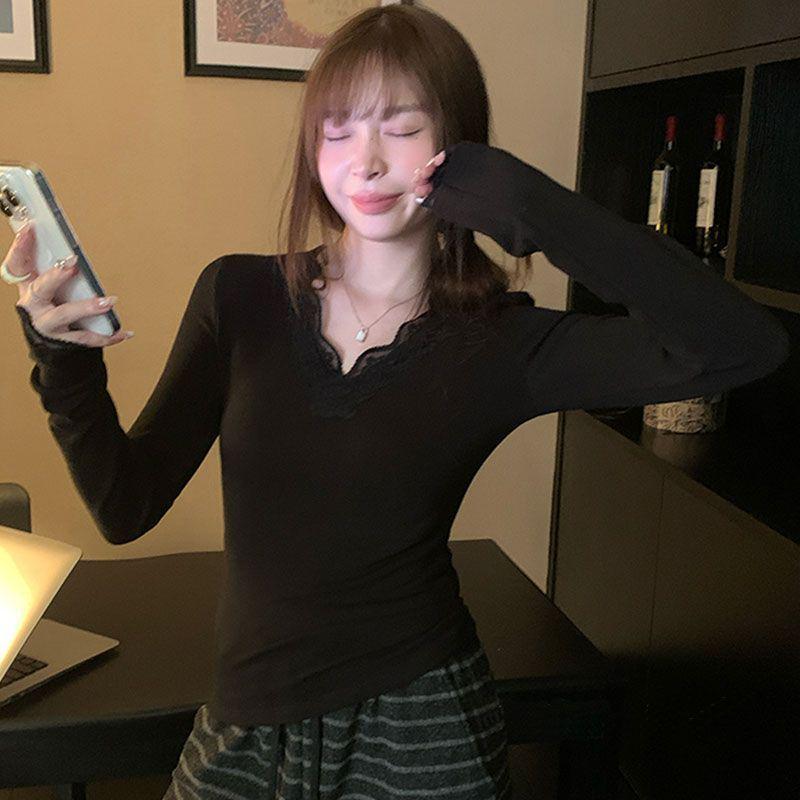 

Women s Autumn/Winter Pure Desire Spicy Cropped Long-Sleeve T-shirt - Slimming, Flattering, Versatile Base Layer Extra Large чорний