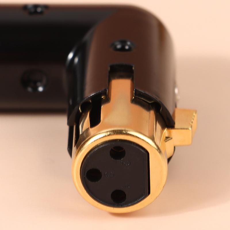 1Pc Audio Adapter Plug Adjustable Male To Female Right Angle Xlr Connector Metal Adapter 3Pin Black (Xlr 90 Degree Adapter)