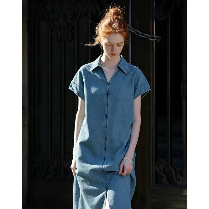 Demana Summer Cloud Cotton Loose Denim Dress S