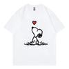 Snoopy Cartoon Anime Unisex Tshirt Summer Short Sleeve White Cotton Unisex Tee Shirts Tops 2025 New Fashion Clothes Breathable