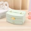 Large Double-Layer Lockable Jewelry Box With Handle PU Leather Storage Case Rings Necklaces Accessories