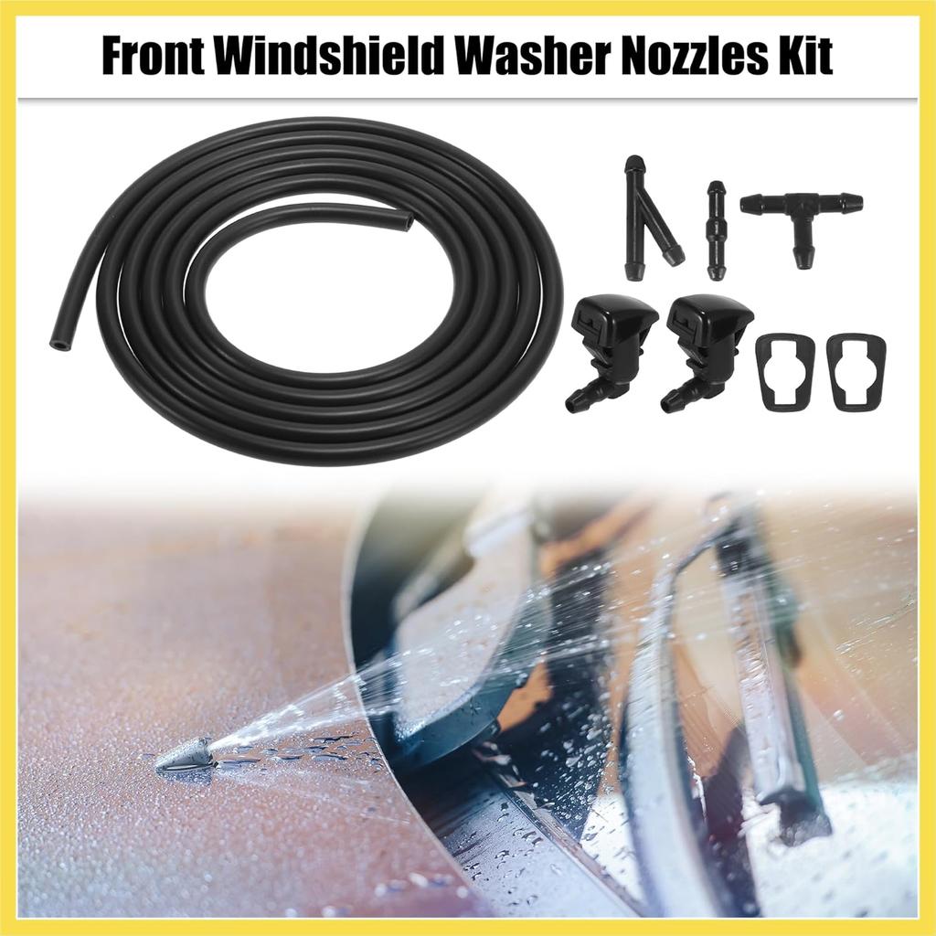 Front Windshield Washer Nozzles Kit for Ford Focus 2.2 Meters Windshield Washer Hose with 3pcs Connectors Replaces 8S4Z17603AA Benefit