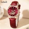 Love Watch Red Leather Strap Diamond Gift for Women Women's Wristwatch, Stylish, Waterproof, Simple, Business, Cute, Casual, Luxury,
