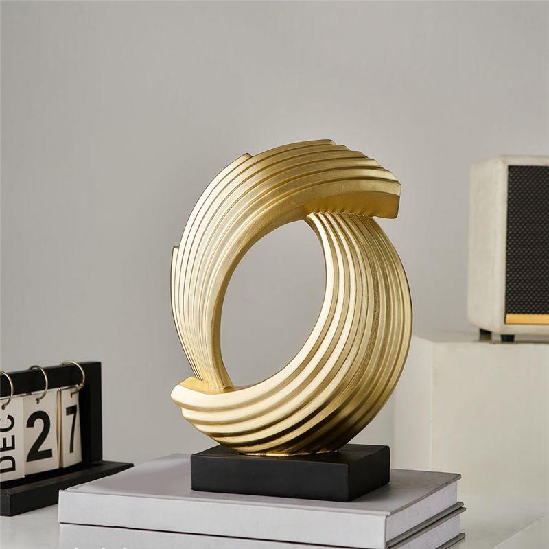 AEE4-Abstract Art Gold Statue Sculptures Home Decor Modern Resin Living Room Decor Decorations