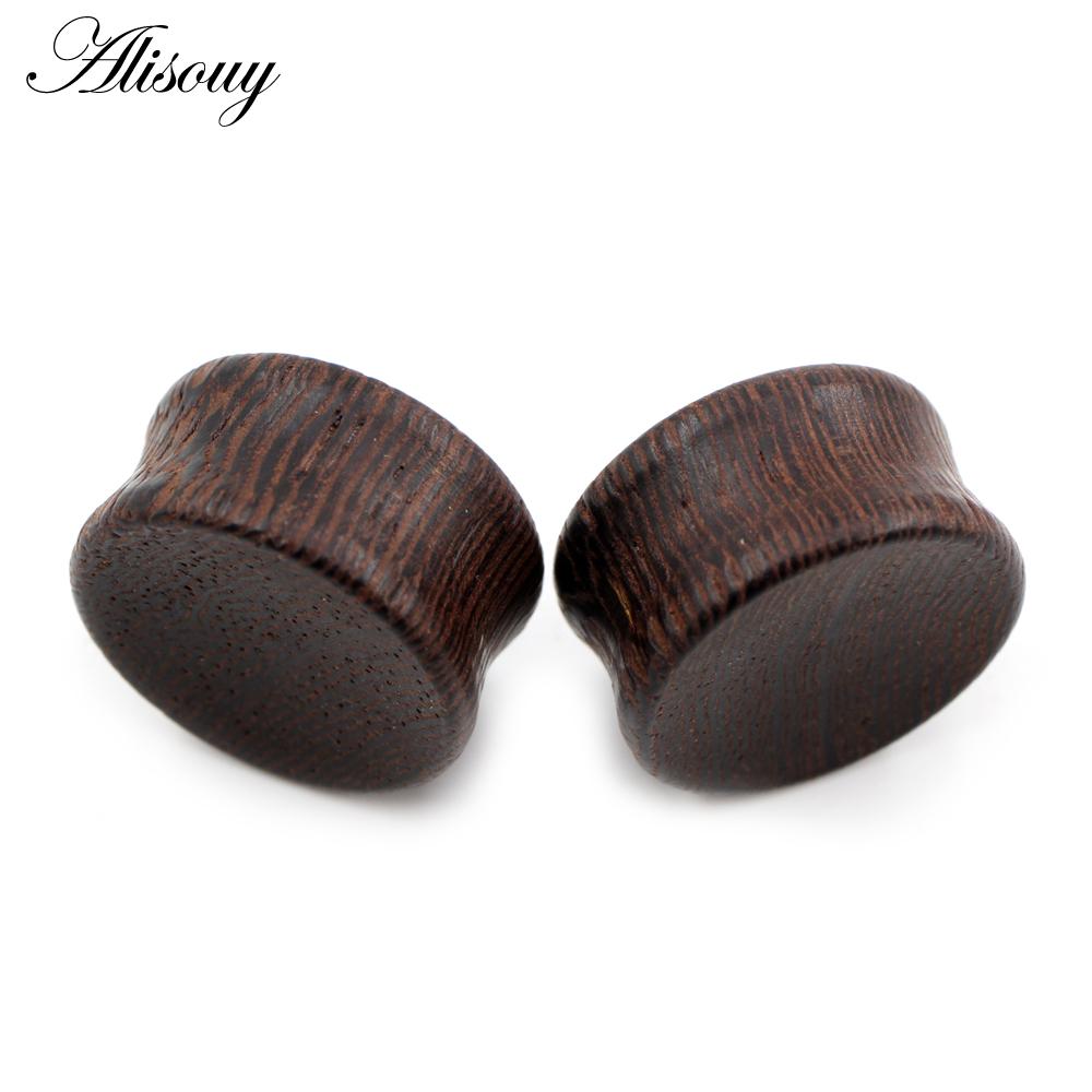 Alisouy 2pcs 6-22mm Wood Double Flared Ear Expander Flesh Tunnels Plugs Gauges Stretcher Extender Earring Body Piercing Jewelry