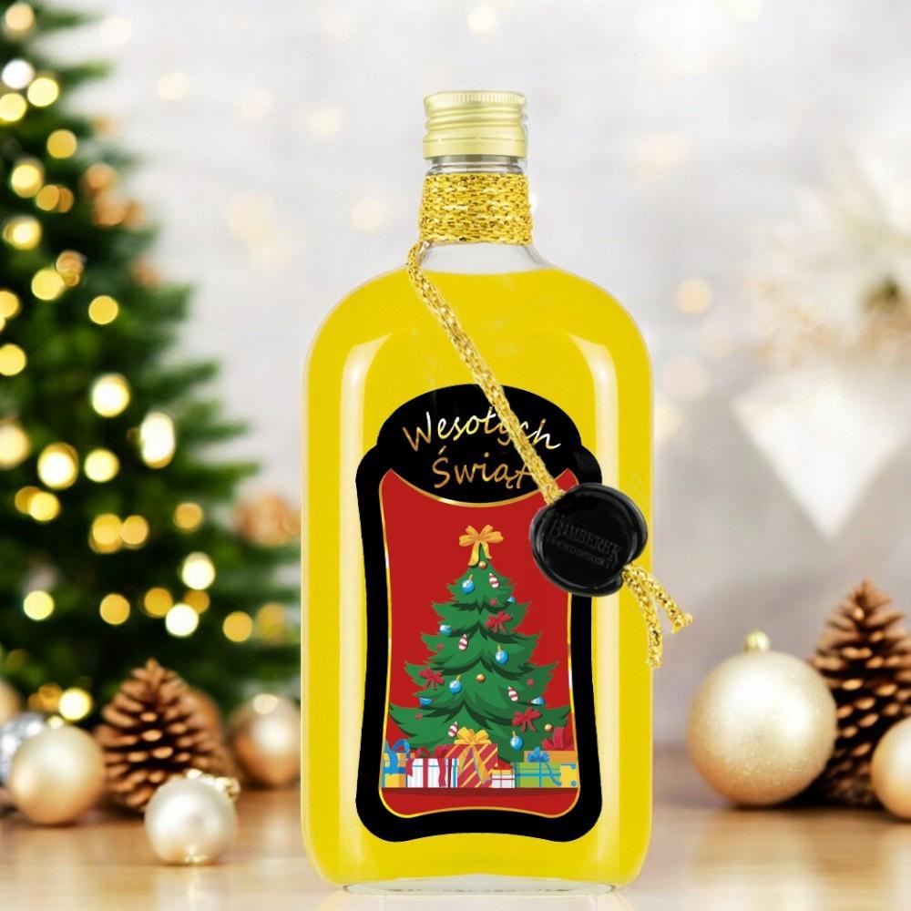 CHRISTMAS CLASSIC 500ml PREMIUM DECORATED Glass Bottle for Liqueurs