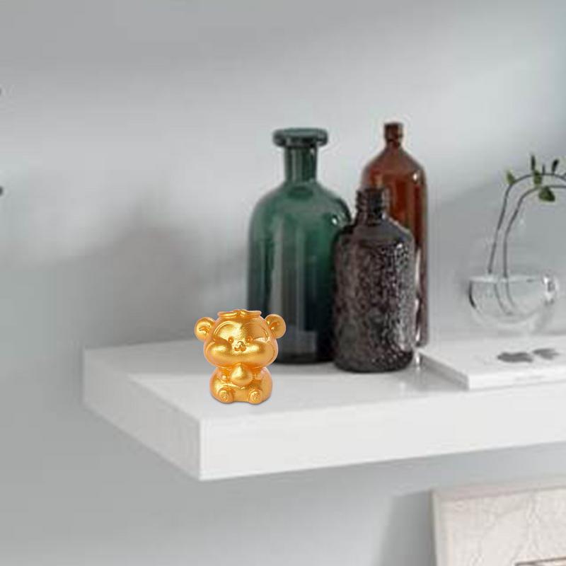 Golden Resin Animal Statue Ornament ChineseZodiac Rat Ox Tiger Rabbit Dragon Snake HorseSheep Monkey Chicken Dog Pig Desk Decor