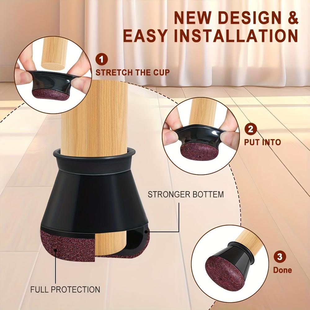 Round Chair Leg Caps, Noise-Reducing, Anti-Scratch, 36 Pieces (S)