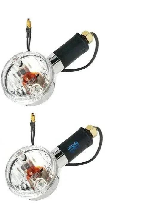 Fit For Royal Enfield 350 500cc Clear Chrome Indicator Set Of 4 Unit