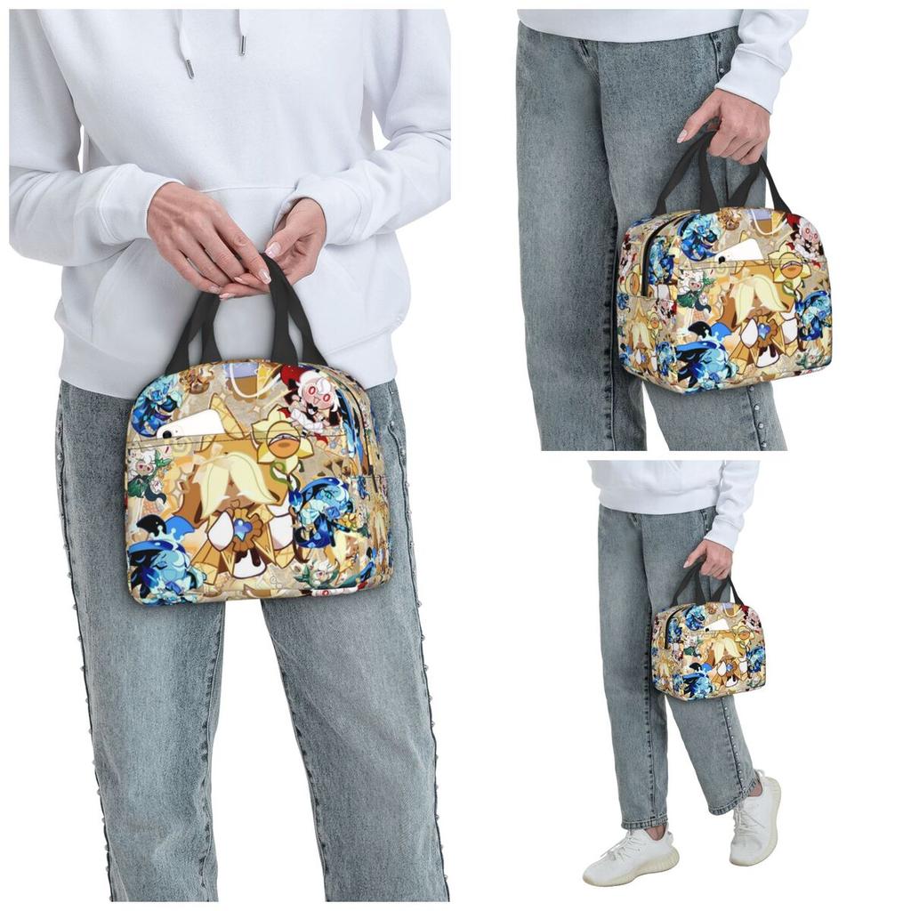 Cookie Run Kingdom Insulated Lunch Bag for Kids School Cooler Thermal Food Box Tote Portable Lunch Boxes Container