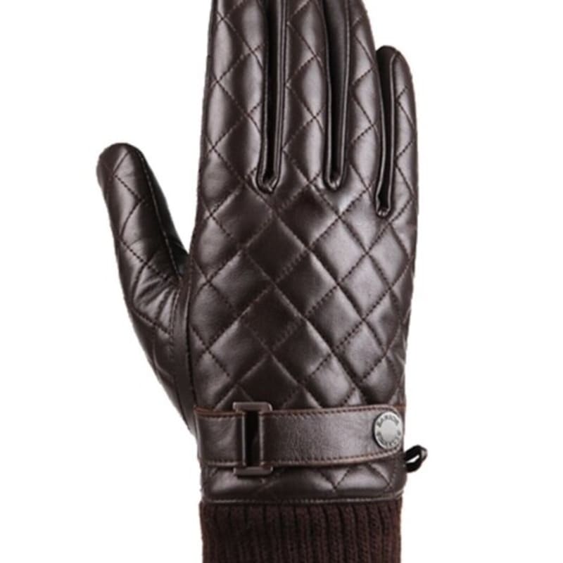 

SARTOR Полностью сенсорные стеганые кожаные перчатки Коричневые ML