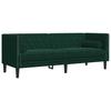 2 Piece Chesterfield Sofa Set with Neck Pillows Dark Green Velvet