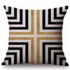 Scandinavian Throw Pillow Case Nordic Style Decorative Cushion Covers Black Yellow Geometric Strips Plaid Sofa Cushion Cover