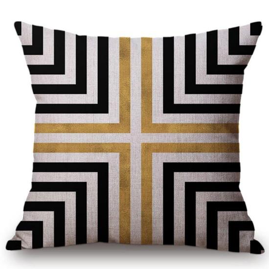 Scandinavian Throw Pillow Case Nordic Style Decorative Cushion Covers Black Yellow Geometric Strips Plaid Sofa Cushion Cover