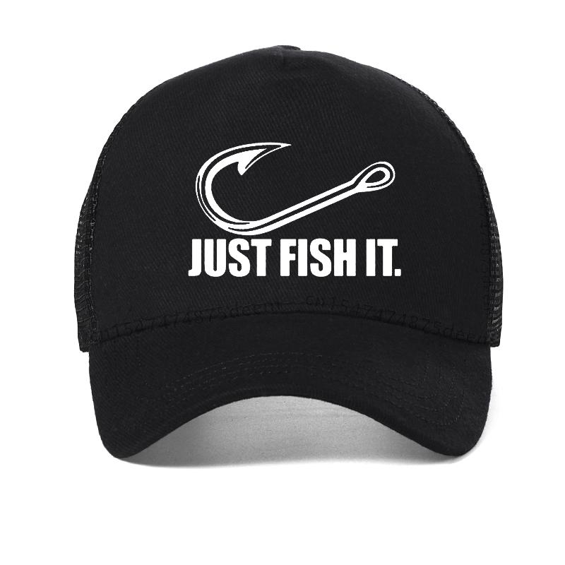 New men Fishing Cap letter print Just Fish It  baseball cap Summer cool Trend Cap New Youth Joker Mesh Breathable hat