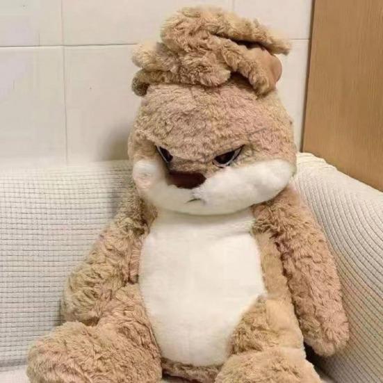 Large Angry Rabbit Plush Toy Soft Stuffed Animal Kawaii Fluff