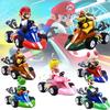 Anime Game Super Mario Bros Karting Luigi Bowser Princess Peach Yoshi Toad Action Figure Toys Pull Back Car For Kids Gifts