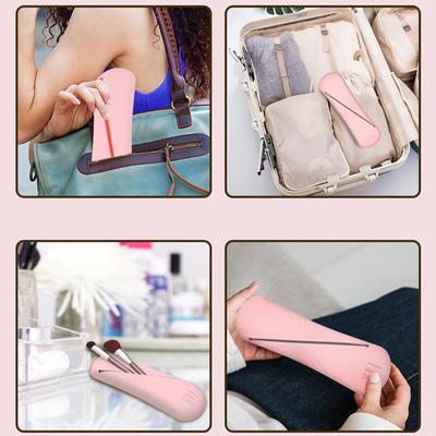 Portable Travel Makeup Brush Bag Silicone Cosmetic Brushes Holder Gift for Women and Girls