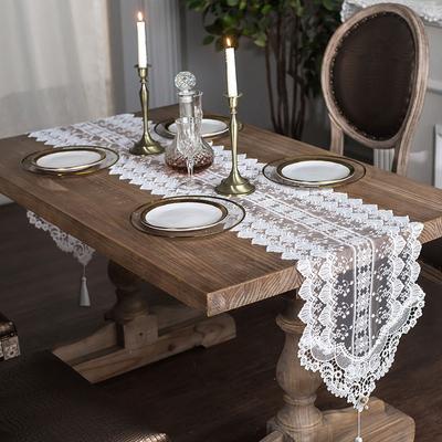 European Style TV Cabinet Lace Table Flag American Style Dining Table Cover Table Flag Long Strip Table Cloth Decorative Cloth Tea Table Flag