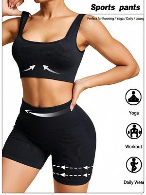 Women's Yoga Set: Quick-Dry Tank & Slimming Shorts for a Professional Feel
