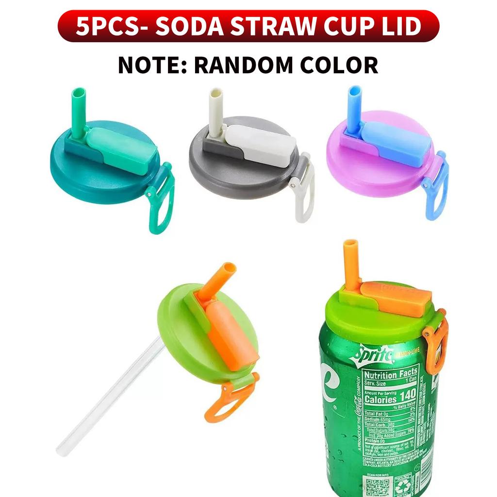 10PCS/5PCS Can Beverage Lid, Water Cup Lid, Equipped with Straw, Strong Sealing, Reusable
