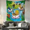 Bees and Maya Wall Tapestry Aesthetic Wall Hanging Printed Fabric Blanket Decorative Tapestries for Bedroom Living Room Home Decor