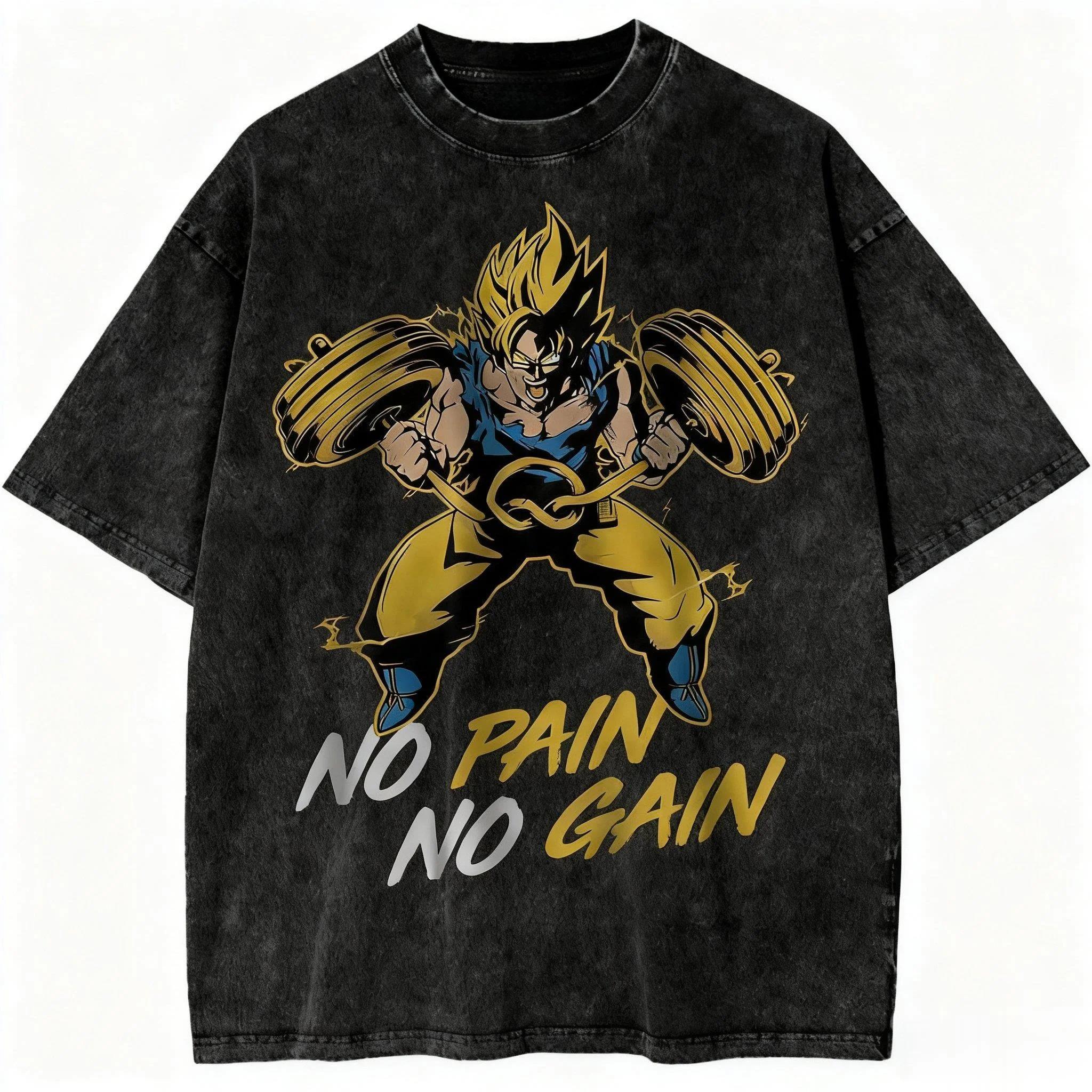 Dragon Ball Summer Oversized TShirt Cotton Washed Vintage Vegeta Ultra Ego Print Unisex Casual Tee for Anime Fans Yk S