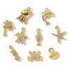 3pcs/Lot Stainless Steel Rhinestone Shell Starfish Crab Pendant Seahorse Dolphin Turtle DIY Charms Necklace Making Women Jewelry