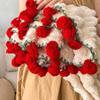 Soft Floral Throw Blanket Warm Crocheted Flower Blanket Hand-Knitted Rose Blanket  Christmas Gift