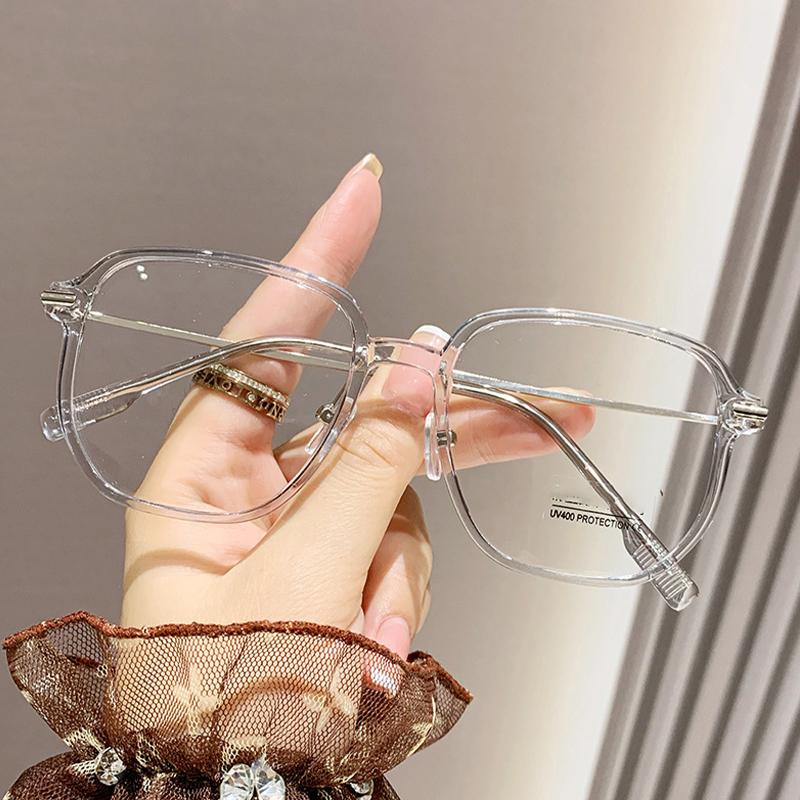 

Очки для близорукости с защитой от синего света, Очки с большими оправами и плоскими линзами, Очки для лица без макияжа 7724-1 -3.5 серый