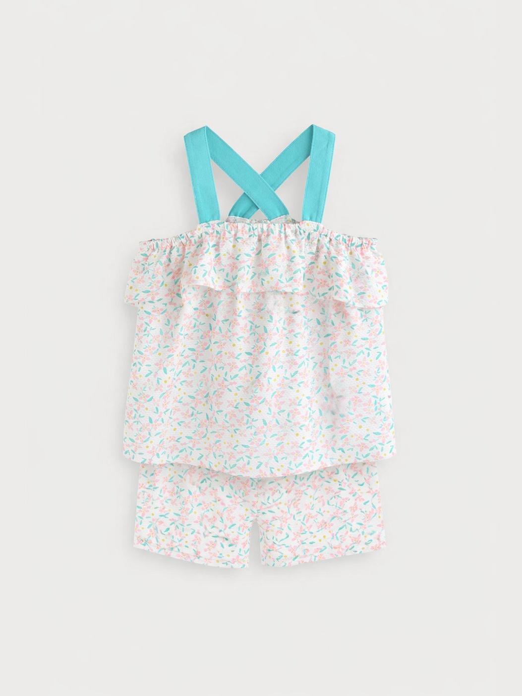 Viola Toddler Rayon Viscose Mesh Sleeveless Tank Top and Shorts Summer Pajama Loungewear Set 70
