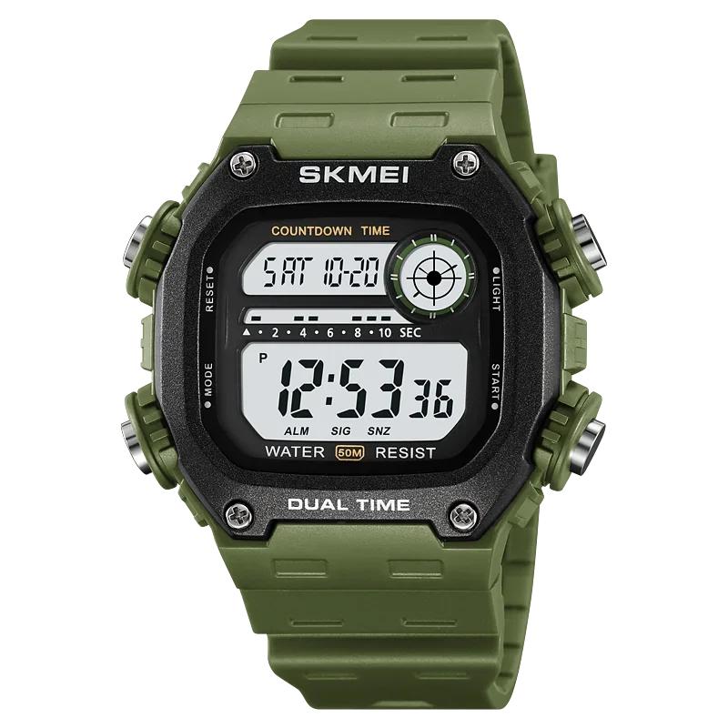 SKMEI 2126 Digital Countdown Sports Watch for Men LED Display Waterproof Stopwatch Mens Wristwatches Alarm Clock Montre Homme