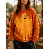 Tops for Women Halloween Print  Round Neck Long Sleeve T-shirt Fall Casual Slim Pullover Women's Long Sleeve Top