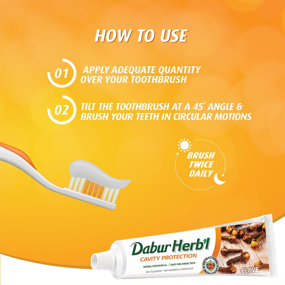 Dabur Herbal Clove Toothpaste - 60g + 20g