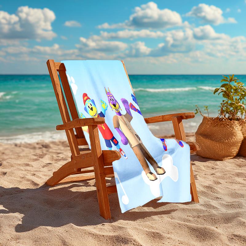 Ultra-Soft Beach Towel with Doggyland Theme,Ideal for Pool - Camping, Diving - Perfect Travel Essential, Vibrant Beach Towel.