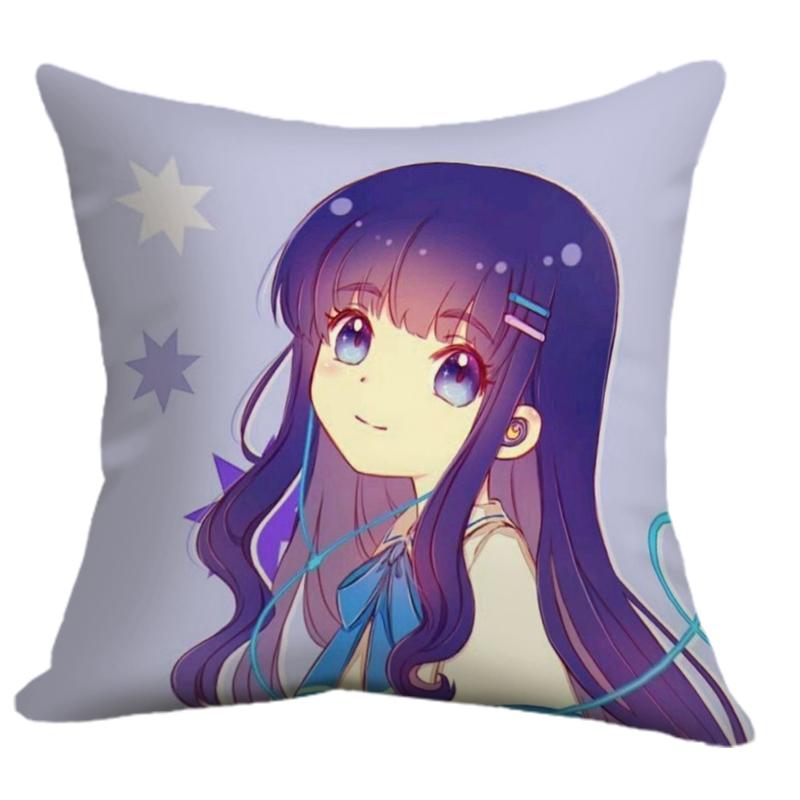 1Pc Cardcaptor Sakura & Tomoyo Pillow Cover, Polyester 2-Sided Print, Anime Girl Sakura With Cherry Blossoms, Cute Manga Lover H