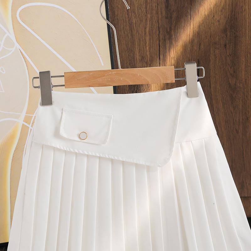 Dívčí módní set Podzimní dětský ležérní pruhovaný set s dlouhým rukávem a sukní