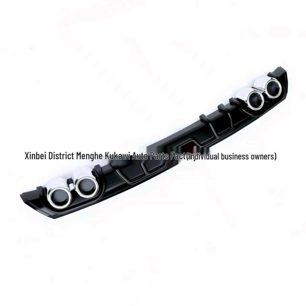 Kompatibel mit Volkswagen Polo 2014-2018 Hecklippe Stoßstangen-Spoiler mit Doppel-Auspuffauslass.