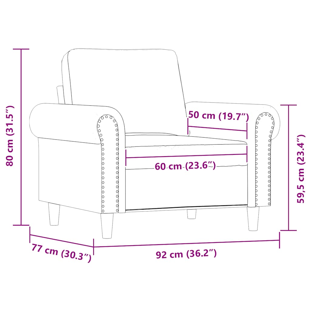 Armchair Burgundy 60 cm Faux Leather