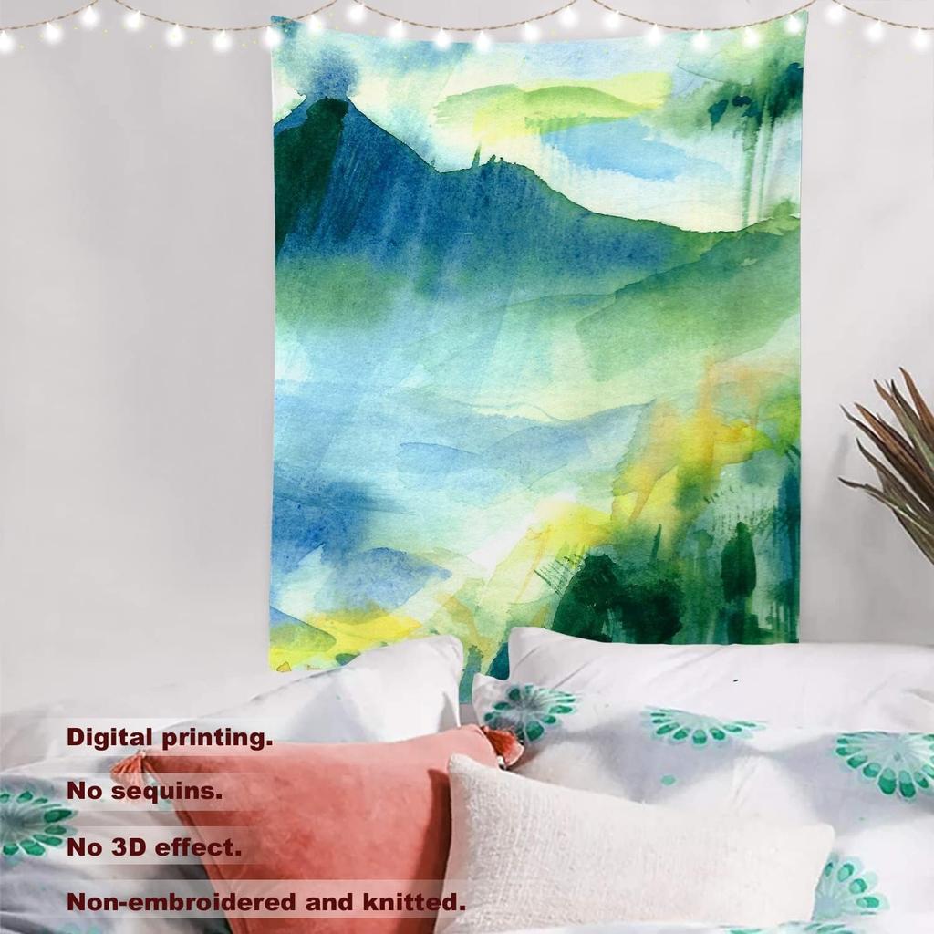Rosa Kirschblüten Chinesische Landschaftsmalerei China Blüte Picknickmatte Hippie Trippy Wandteppich Wandkunst Dekor für Schlafzimmer Wohnzimmer