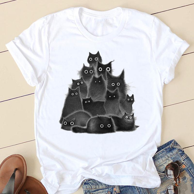 GMXIA женские модные повседневные летние весенние однотонные футболки с круглым вырезом — фото 7