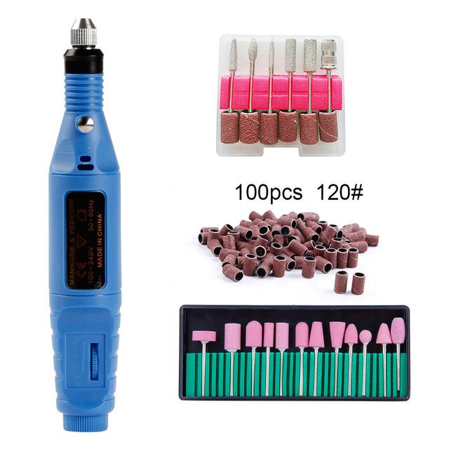 Electric Nail Drill Bits Set Milling Machine Manicure Pedicure Nail File Sanding Bands Gel Remover