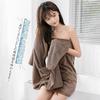 Bath Towel Large Size Fluffy Soft Antibacterial Deodorizing SANRUIHE 140X70cm 4 Pieces Gray Nanofiber Quick Absorption Drying Durable Hotel Quality